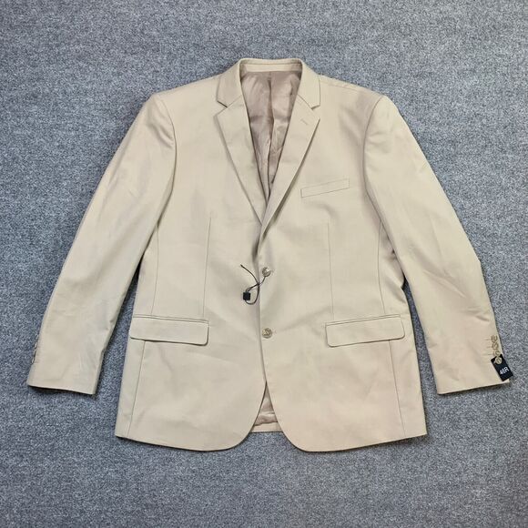 Alain Dupetit Blazer Mens 46R Beige 2 Button Tetron Blend Notch Single Breasted - Picture 2 of 14